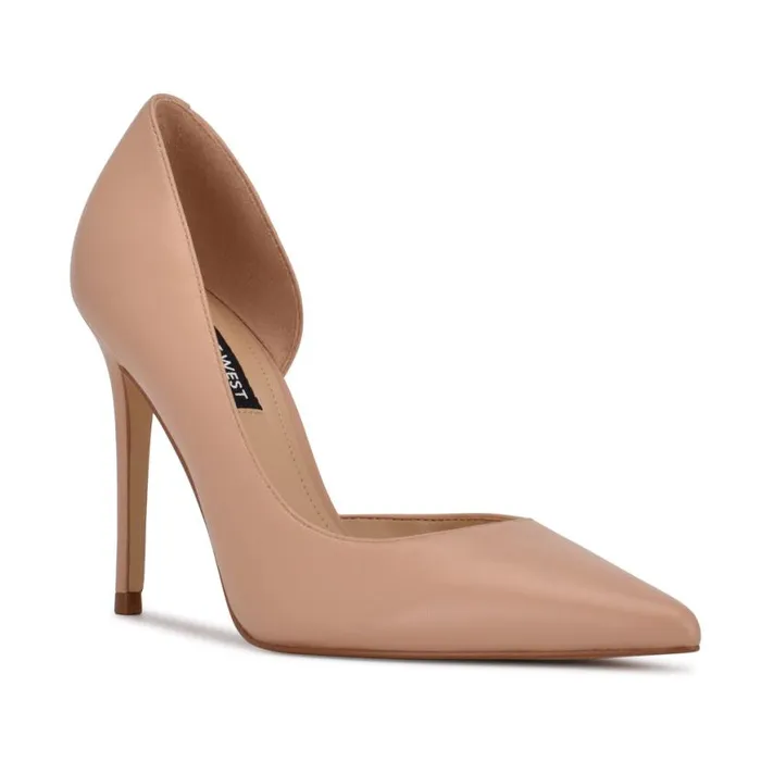 Nine West Heels Women Folowe D039Orsay Pointy Toe Pumps Warm Blush Leather