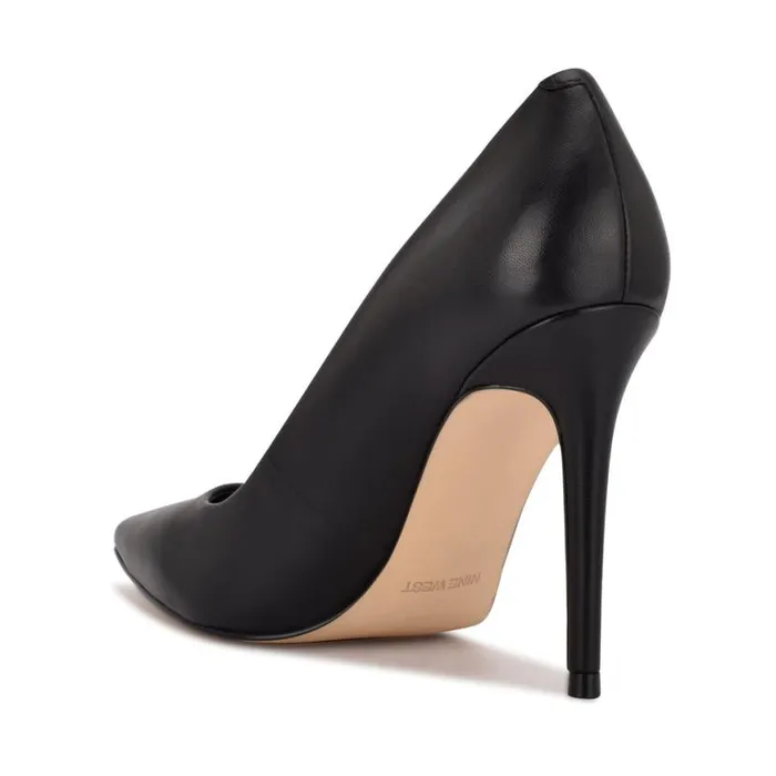 Nine West Heels Women Fresh Pointy Toe Pumps Black Leather Nine West Heels Women Fresh Pointy Toe Pumps Black Leather