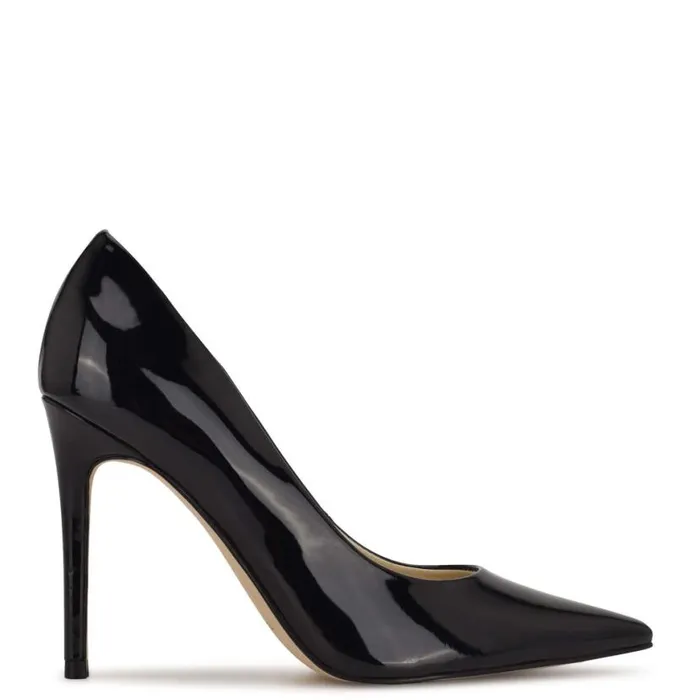Nine West Heels Women Fresh Pointy Toe Pumps Black Patent
