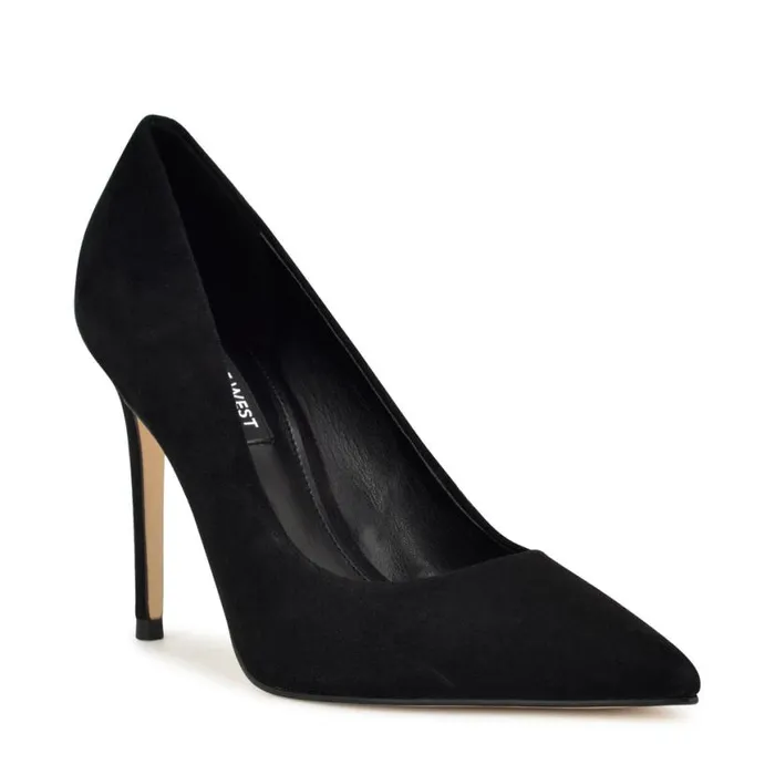 Nine West Heels Women Fresh Pointy Toe Pumps Black Suede Nine West Heels Women Fresh Pointy Toe Pumps Black Suede