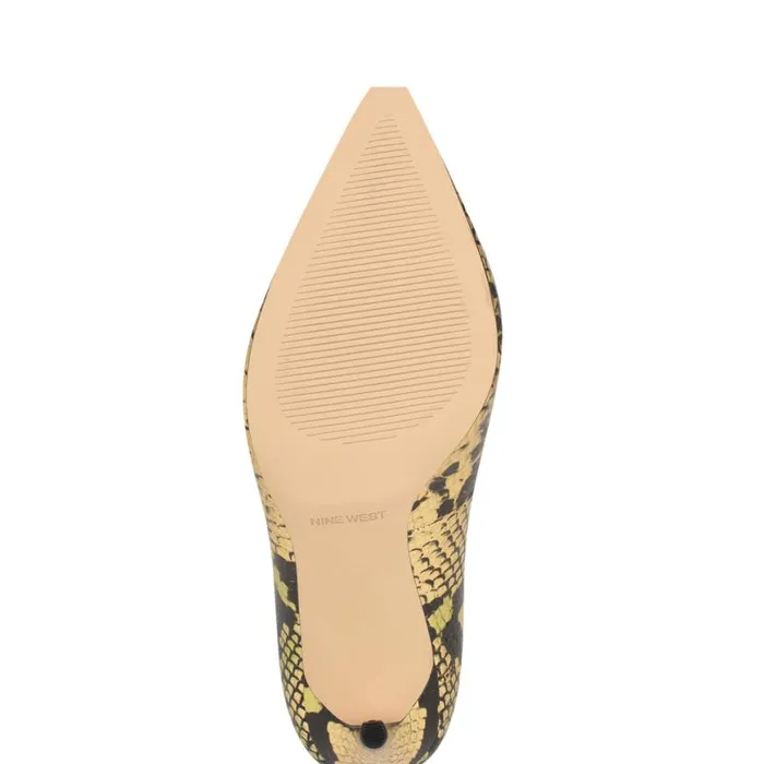Nine West Heels Women Fresh Pointy Toe Pumps Gold Snake