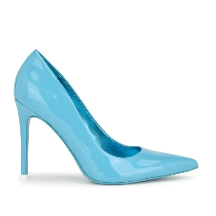 Nine West Heels Women Fresh Pointy Toe Pumps Light Blue Patent