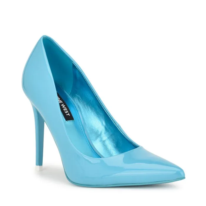 Nine West Heels Women Fresh Pointy Toe Pumps Light Blue Patent Nine West Heels Women Fresh Pointy Toe Pumps Light Blue Patent