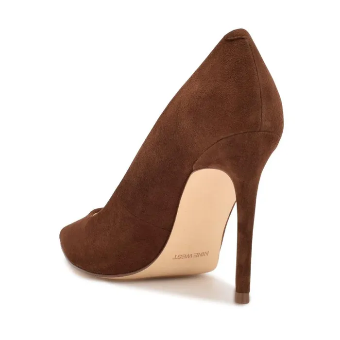 Nine West Heels Women Fresh Pointy Toe Pumps Medium Brown Suede