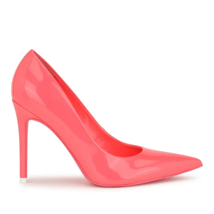 Nine West Heels Women Fresh Pointy Toe Pumps Neon Pink Patent