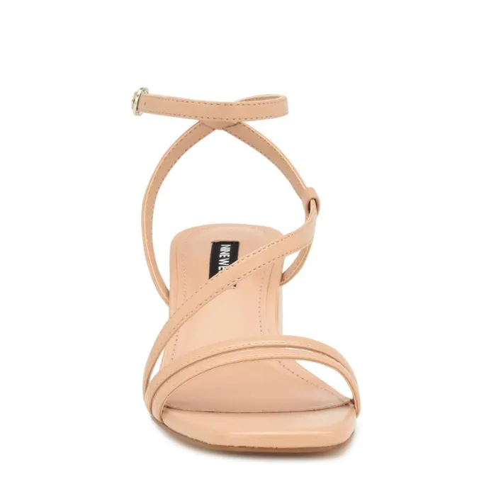 Nine West Heels Women Georga Block Heel Sandals Warm Blush