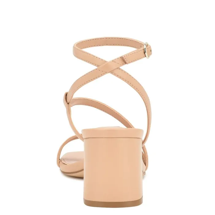 Nine West Heels Women Georga Block Heel Sandals Warm Blush