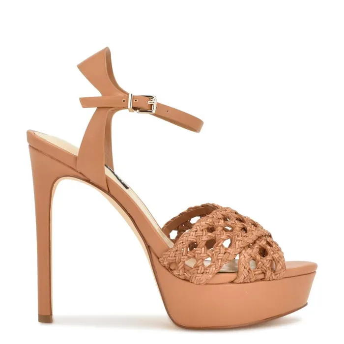Nine West Heels Women Grecia Platform Sandals Medium Natural
