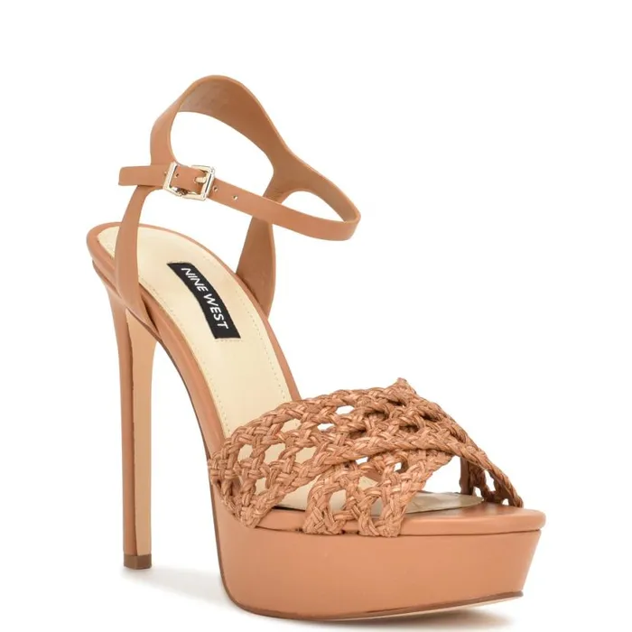 Nine West Heels Women Grecia Platform Sandals Medium Natural