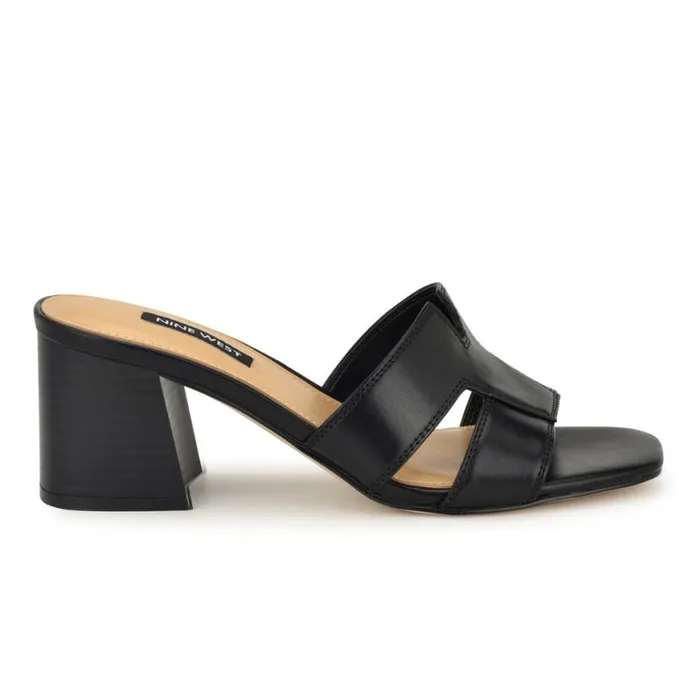 Nine West Heels Women Griselda Block Heel Sandals Black