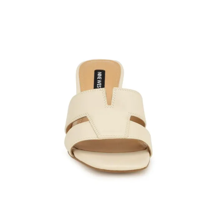 Nine West Heels Women Griselda Block Heel Sandals Ivory