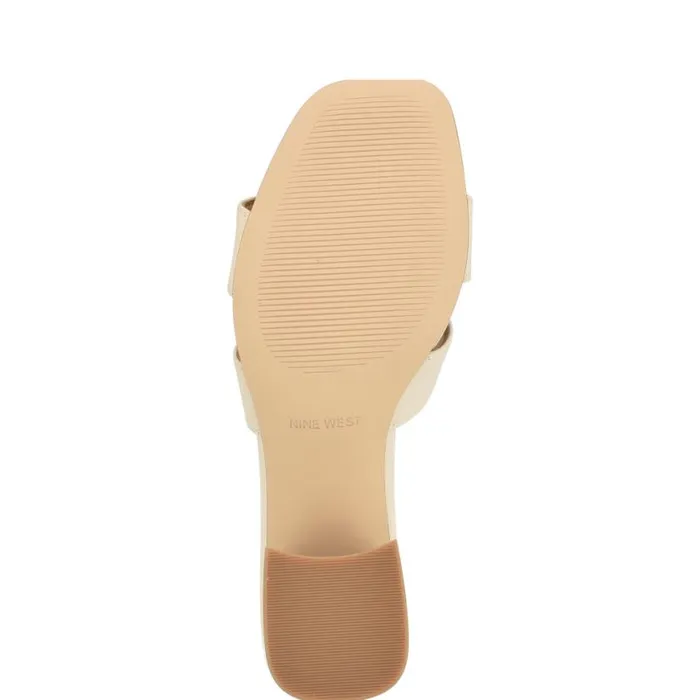 Nine West Heels Women Griselda Block Heel Sandals Ivory
