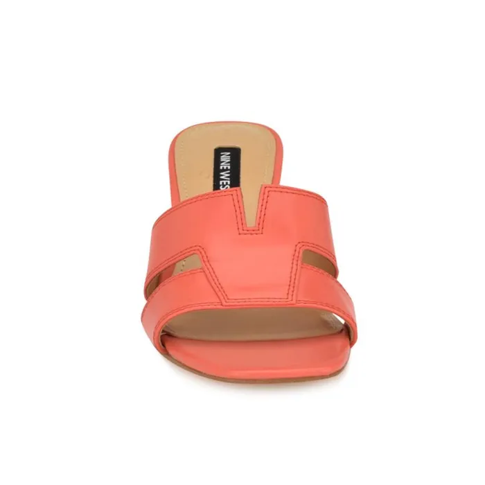 Nine West Heels Women Griselda Block Heel Sandals Orange Nine West Heels Women Griselda Block Heel Sandals Orange
