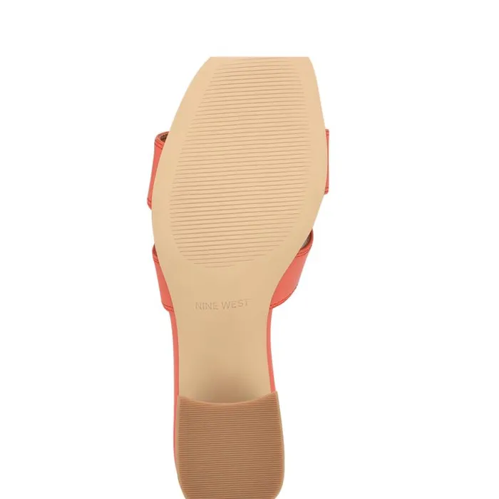 Nine West Heels Women Griselda Block Heel Sandals Orange Nine West Heels Women Griselda Block Heel Sandals Orange
