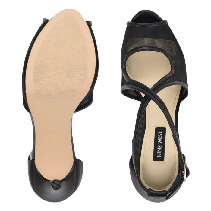 Nine West Heels Women Hanya Peep Toe Platform Pumps Black Mesh Nine West Heels Women Hanya Peep Toe Platform Pumps Black Mesh