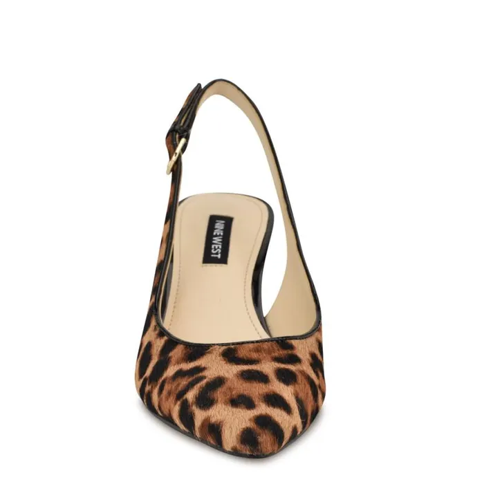 Nine West Heels Women Jannit Pointy Toe Slingback Pumps Leopard Nine West Heels Women Jannit Pointy Toe Slingback Pumps Leopard