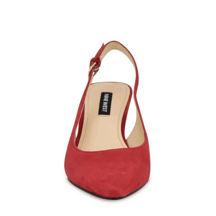 Nine West Heels Women Jannit Pointy Toe Slingback Pumps Red Suede Nine West Heels Women Jannit Pointy Toe Slingback Pumps Red Suede