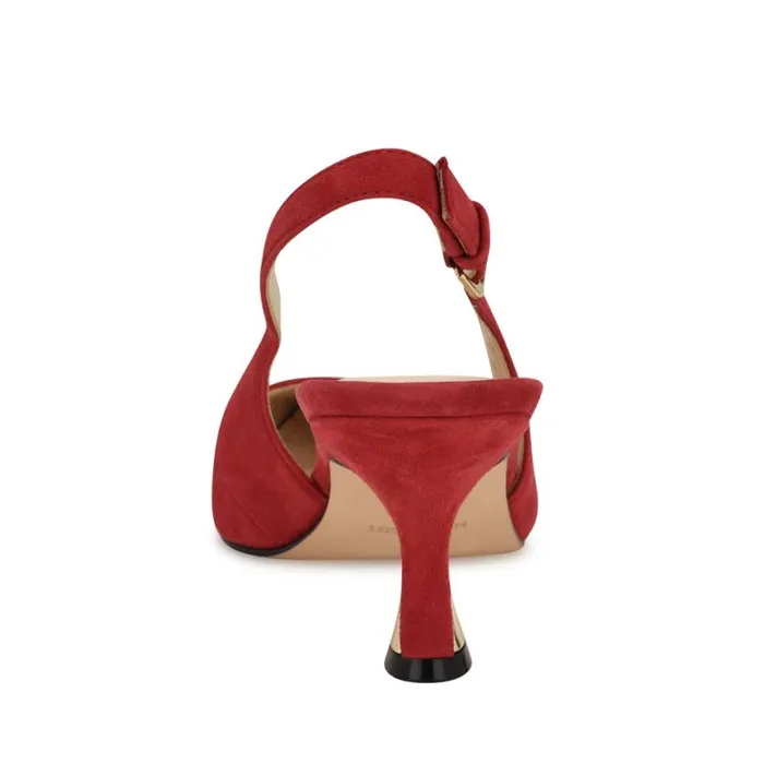 Nine West Heels Women Jannit Pointy Toe Slingback Pumps Red Suede Nine West Heels Women Jannit Pointy Toe Slingback Pumps Red Suede