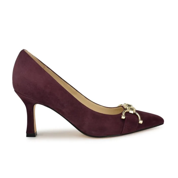 Nine West Heels Women Jella Emebellishd Dress Pumps Dark Red