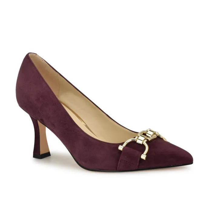 Nine West Heels Women Jella Emebellishd Dress Pumps Dark Red Nine West Heels Women Jella Emebellishd Dress Pumps Dark Red
