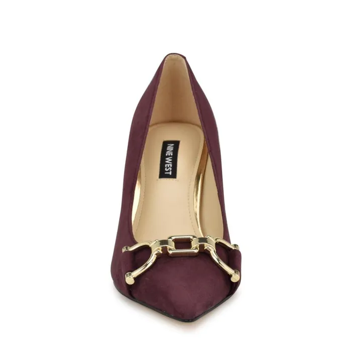 Nine West Heels Women Jella Emebellishd Dress Pumps Dark Red Nine West Heels Women Jella Emebellishd Dress Pumps Dark Red
