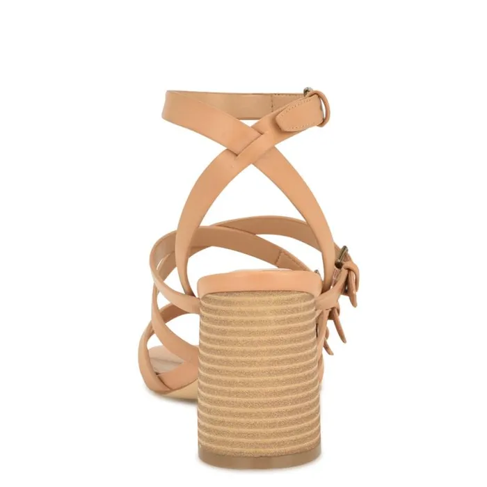 Nine West Heels Women Karrly Ankle Strap Heeled Sandals Light Natural