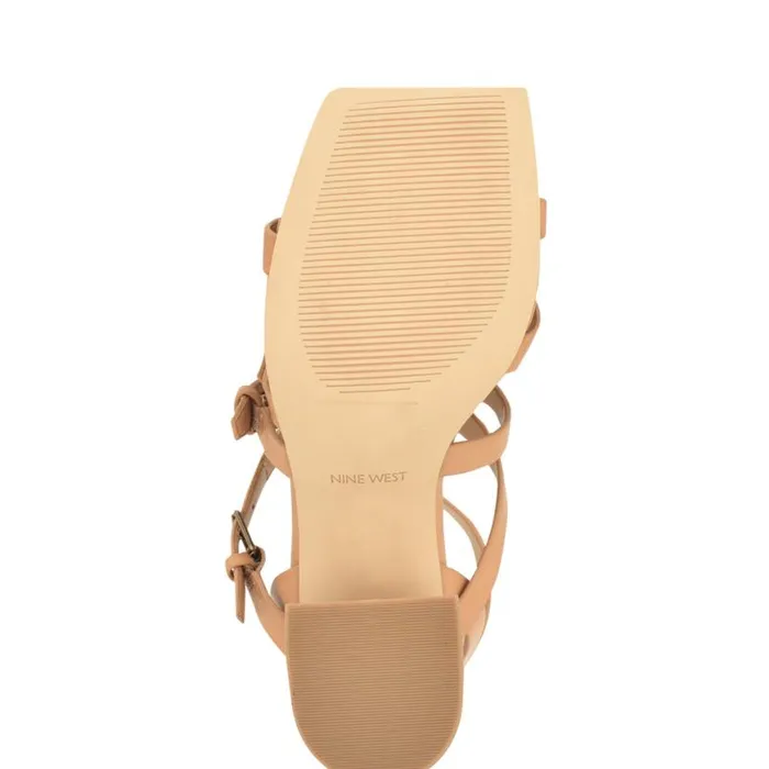 Nine West Heels Women Karrly Ankle Strap Heeled Sandals Light Natural
