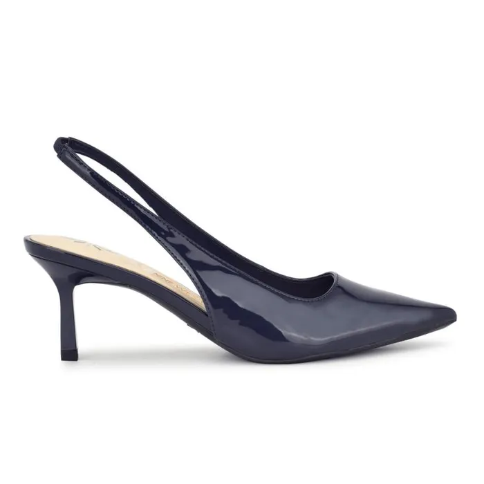Nine West Heels Women Kately 92159 Slingback Pumps Dark Blue
