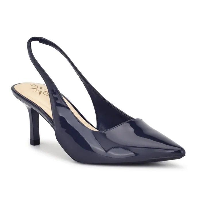 Nine West Heels Women Kately 92159 Slingback Pumps Dark Blue Nine West Heels Women Kately 92159 Slingback Pumps Dark Blue