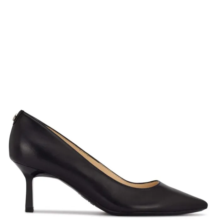 Nine West Heels Women Kuna 92159 Pointy Toe Pumps Black Leather