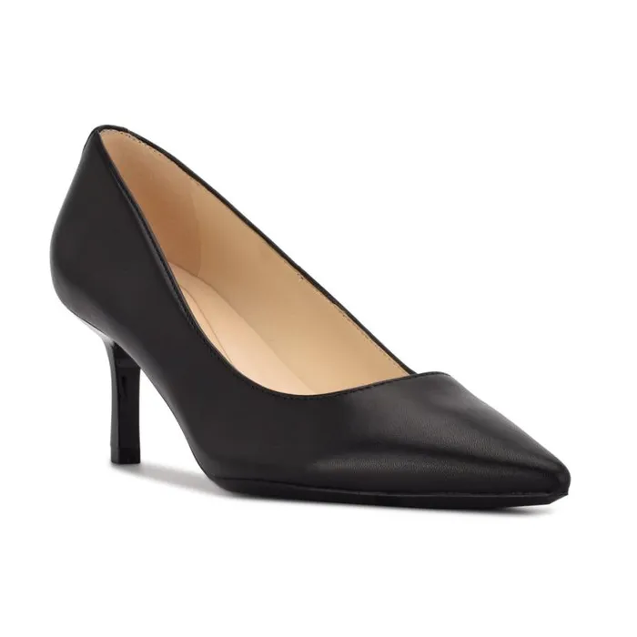 Nine West Heels Women Kuna 92159 Pointy Toe Pumps Black Leather Nine West Heels Women Kuna 92159 Pointy Toe Pumps Black Leather