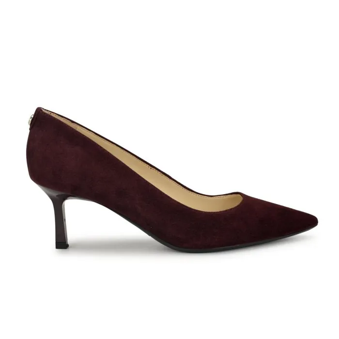 Nine West Heels Women Kuna 92159 Pointy Toe Pumps Dark Red Suede