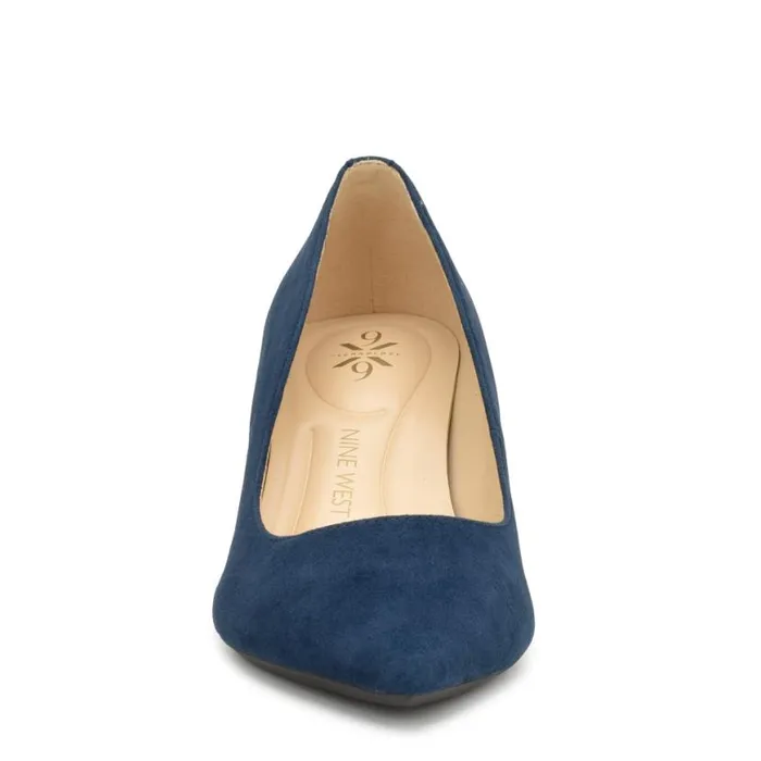 Nine West Heels Women Kuna 92159 Pointy Toe Pumps French Navy Suede
