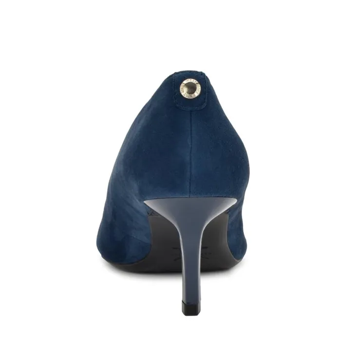 Nine West Heels Women Kuna 92159 Pointy Toe Pumps French Navy Suede