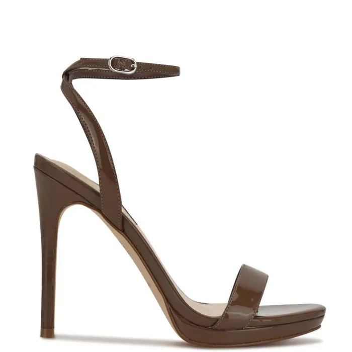 Nine West Heels Women Loola Ankle Strap Sandals New Maple