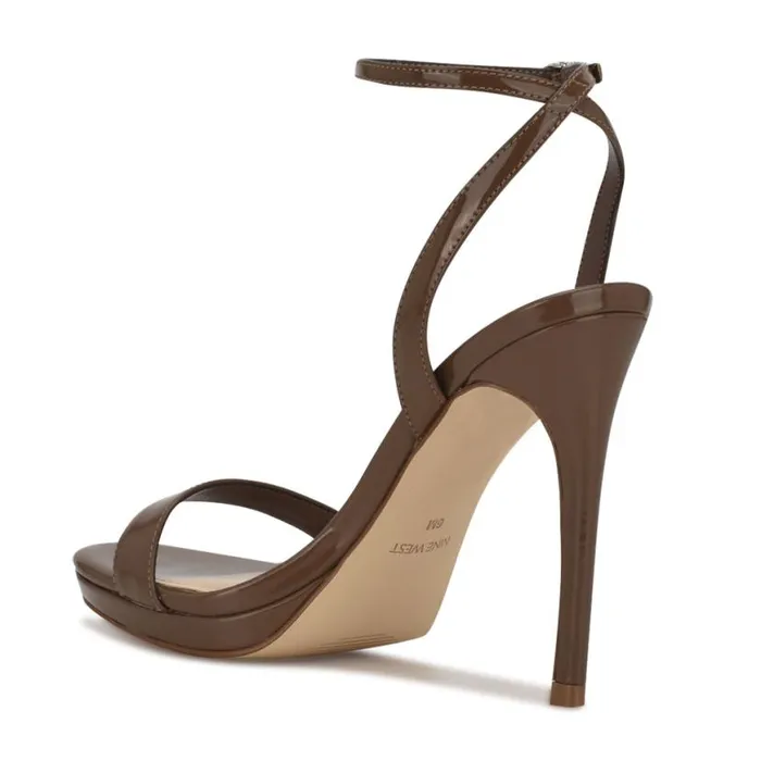 Nine West Heels Women Loola Ankle Strap Sandals New Maple