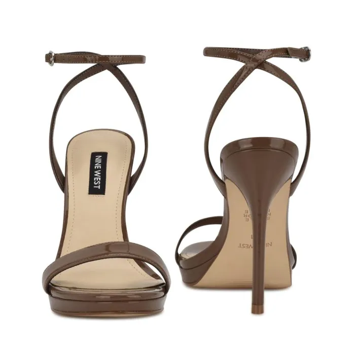 Nine West Heels Women Loola Ankle Strap Sandals New Maple