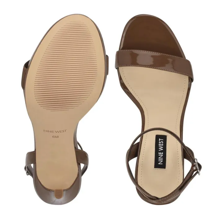 Nine West Heels Women Loola Ankle Strap Sandals New Maple