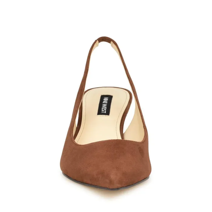 Nine West Heels Women Nataly Slingback Pumps Brown Suede Nine West Heels Women Nataly Slingback Pumps Brown Suede