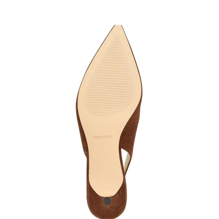 Nine West Heels Women Nataly Slingback Pumps Brown Suede Nine West Heels Women Nataly Slingback Pumps Brown Suede