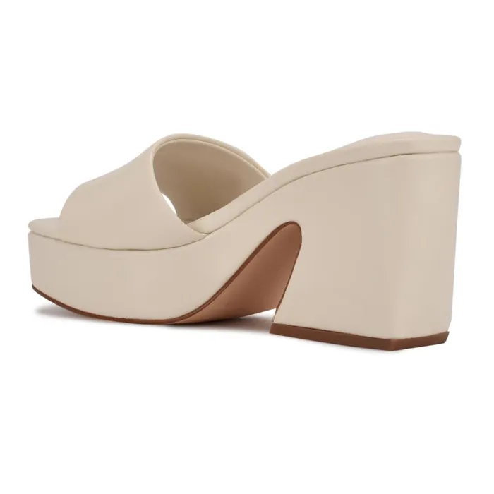 Nine West Heels Women Oklee Platform Slide Sandals Chic Cream Nine West Heels Women Oklee Platform Slide Sandals Chic Cream