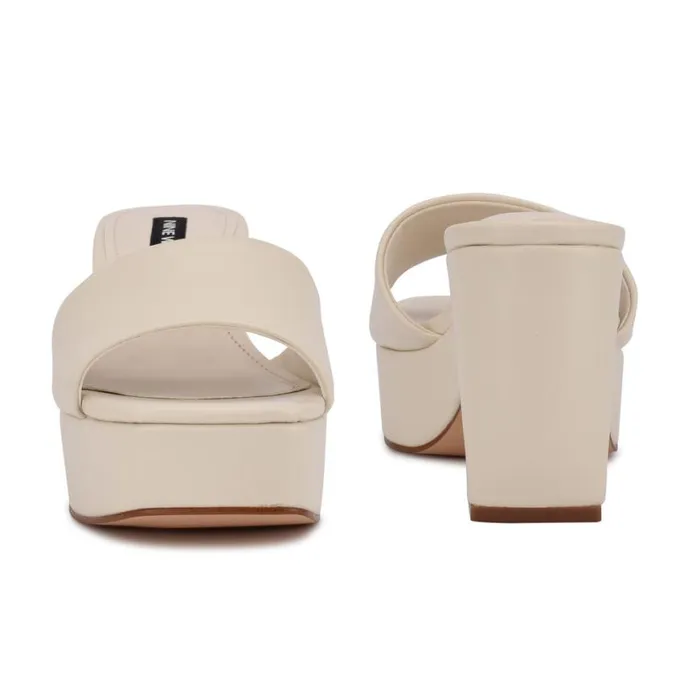 Nine West Heels Women Oklee Platform Slide Sandals Chic Cream Nine West Heels Women Oklee Platform Slide Sandals Chic Cream