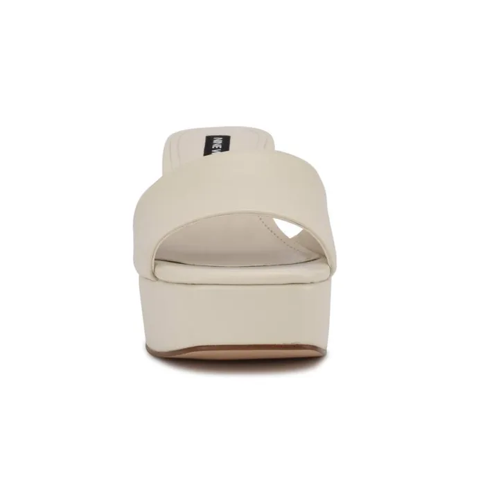 Nine West Heels Women Oklee Platform Slide Sandals Chic Cream Nine West Heels Women Oklee Platform Slide Sandals Chic Cream