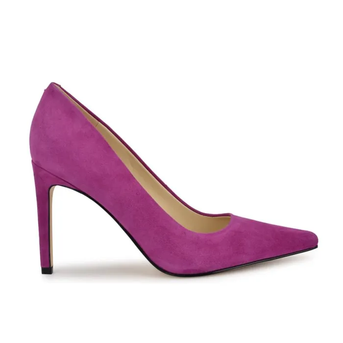 Nine West Heels Women Oraye Dress Pumps Magenta Suede