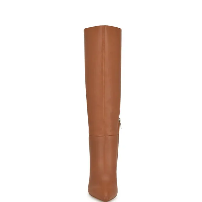 Nine West Heels Women Peachey Heeled Boots Natural Leather Nine West Heels Women Peachey Heeled Boots Natural Leather