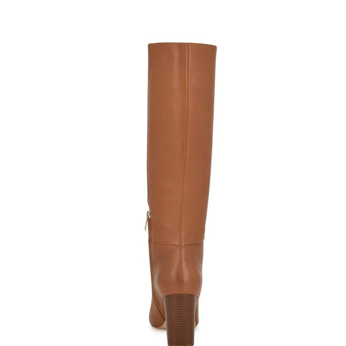 Nine West Heels Women Peachey Heeled Boots Natural Leather Nine West Heels Women Peachey Heeled Boots Natural Leather