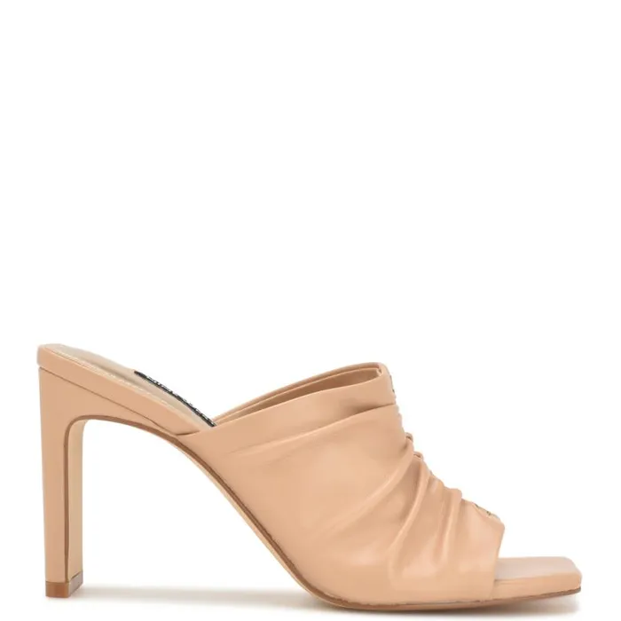 Nine West Heels Women Peary Heeled Slide Sandals Warm Blush