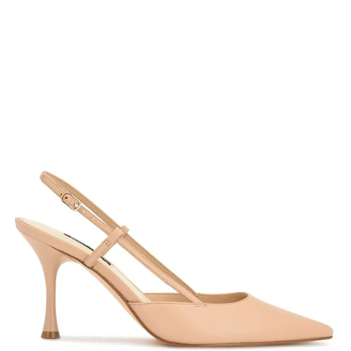 Nine West Heels Women Peni Slingback Pumps Warm Blush Leather