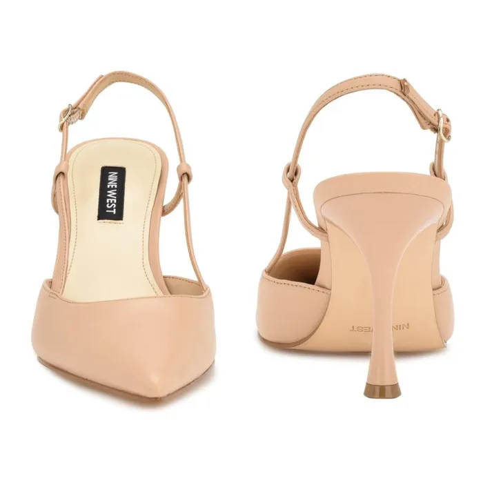 Nine West Heels Women Peni Slingback Pumps Warm Blush Leather Nine West Heels Women Peni Slingback Pumps Warm Blush Leather