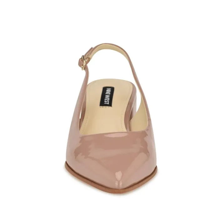 Nine West Heels Women Prepp Block Heel Slingback Pumps Natural Patent Nine West Heels Women Prepp Block Heel Slingback Pumps Natural Patent